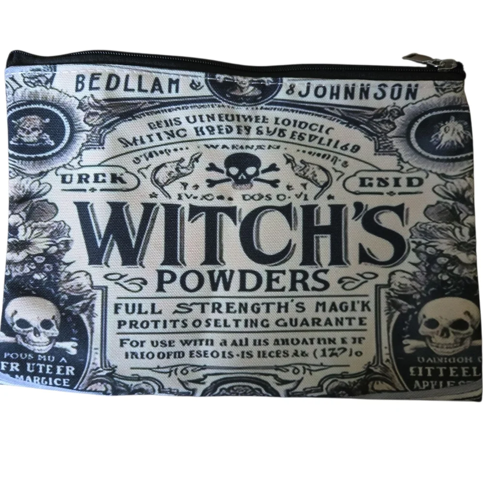 Black and White Witch's Powders Cosmetic Bag